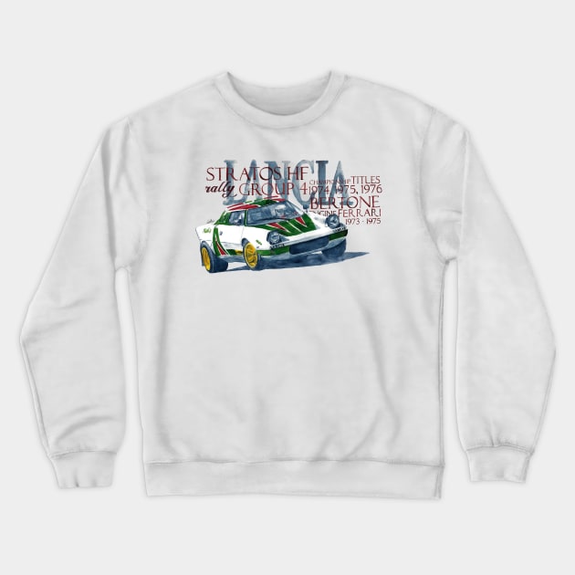 Rally: Lancia Stratos Crewneck Sweatshirt by dareba